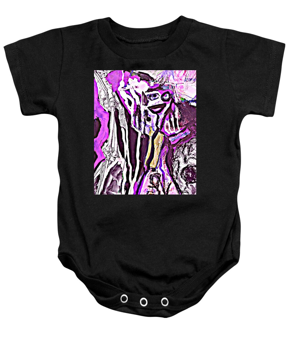 Katerina Stamatelos Art Baby Onesie featuring the painting For Xenia-2 by Katerina Stamatelos