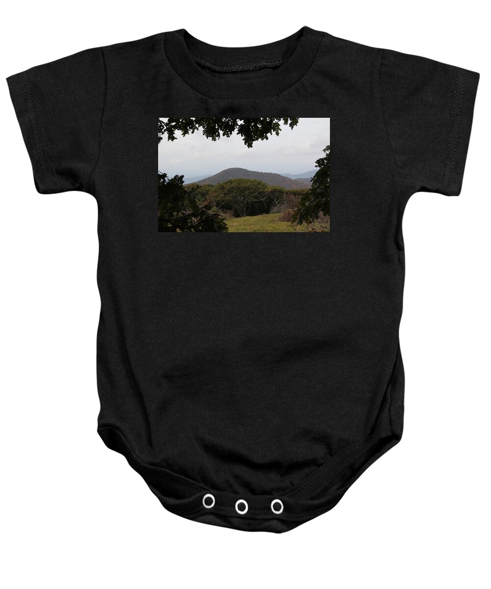 Mountains Baby Onesie featuring the photograph Forest Dark Space by Allen Nice-Webb