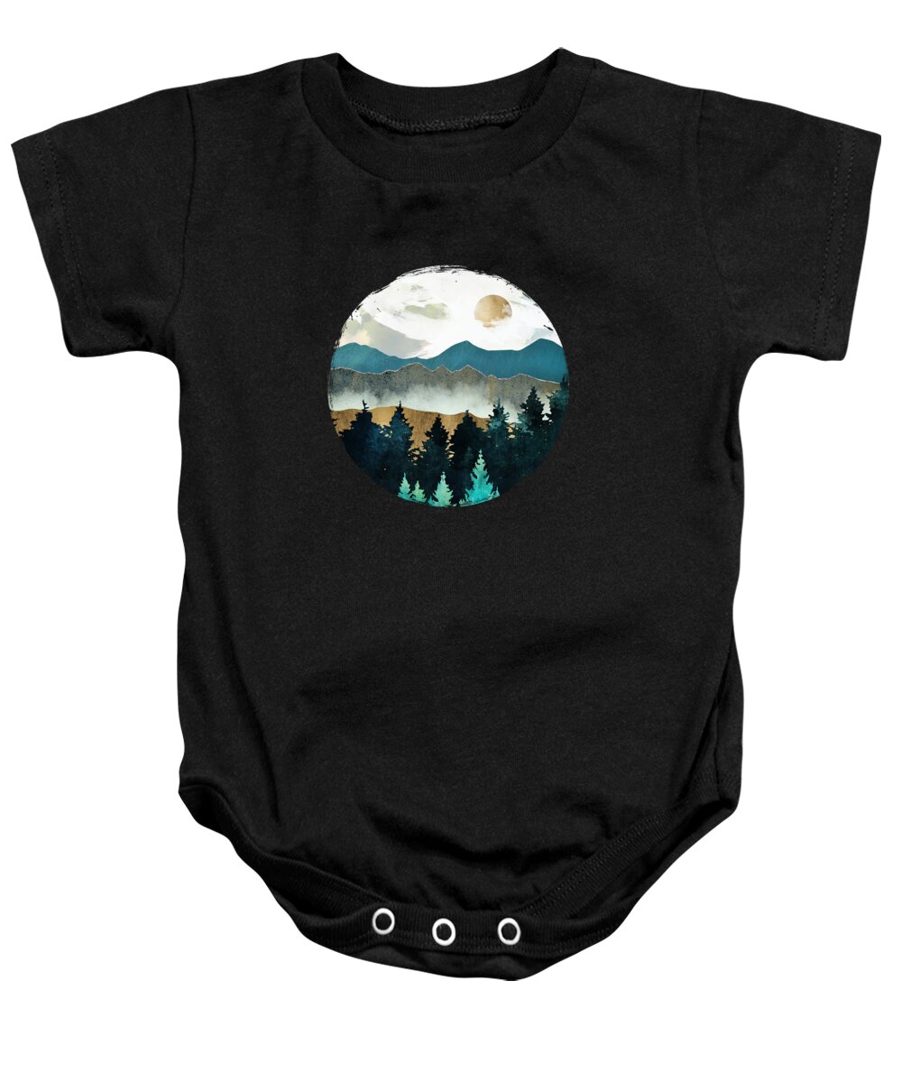 Forest Baby Onesie featuring the digital art Forest Mist by Spacefrog Designs