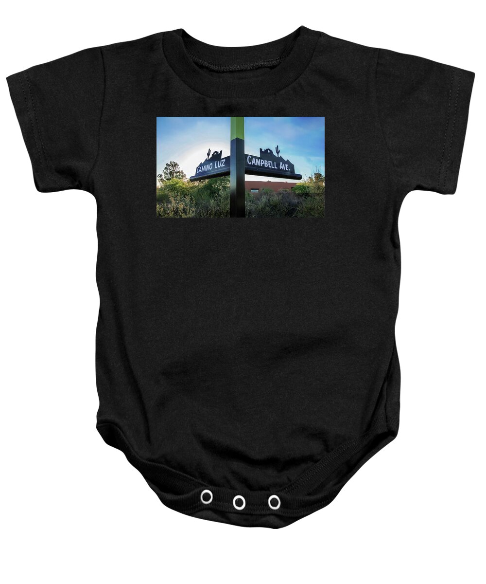 Fork In The Road Baby Onesie featuring the photograph Fork in the road by Micah Offman