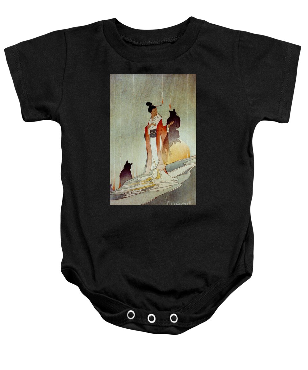 Fox Woman 1912 Baby Onesie featuring the photograph Fox Woman 1912 by Padre Art