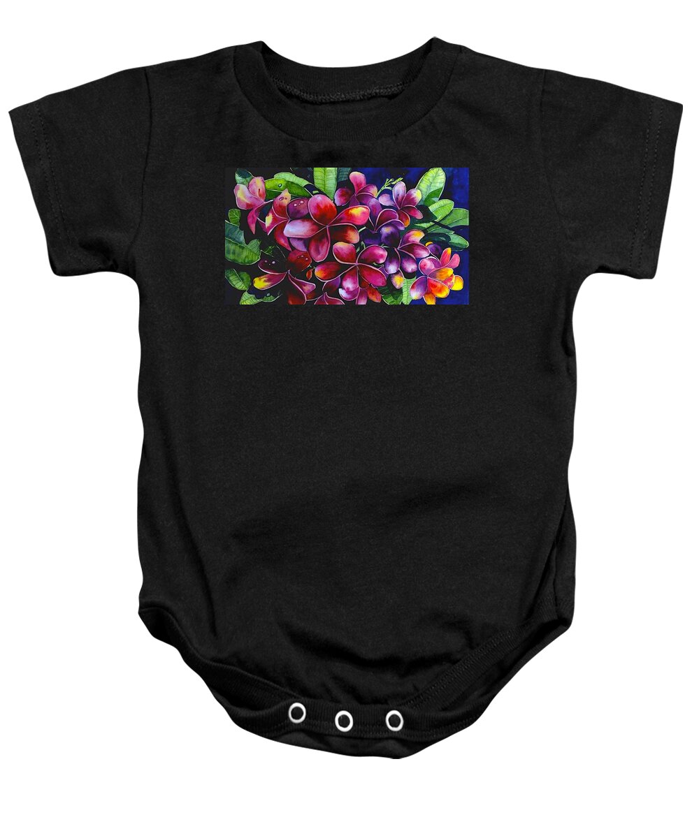 Frangipanni Baby Onesie featuring the painting Frangipanni by Georgia Mansur