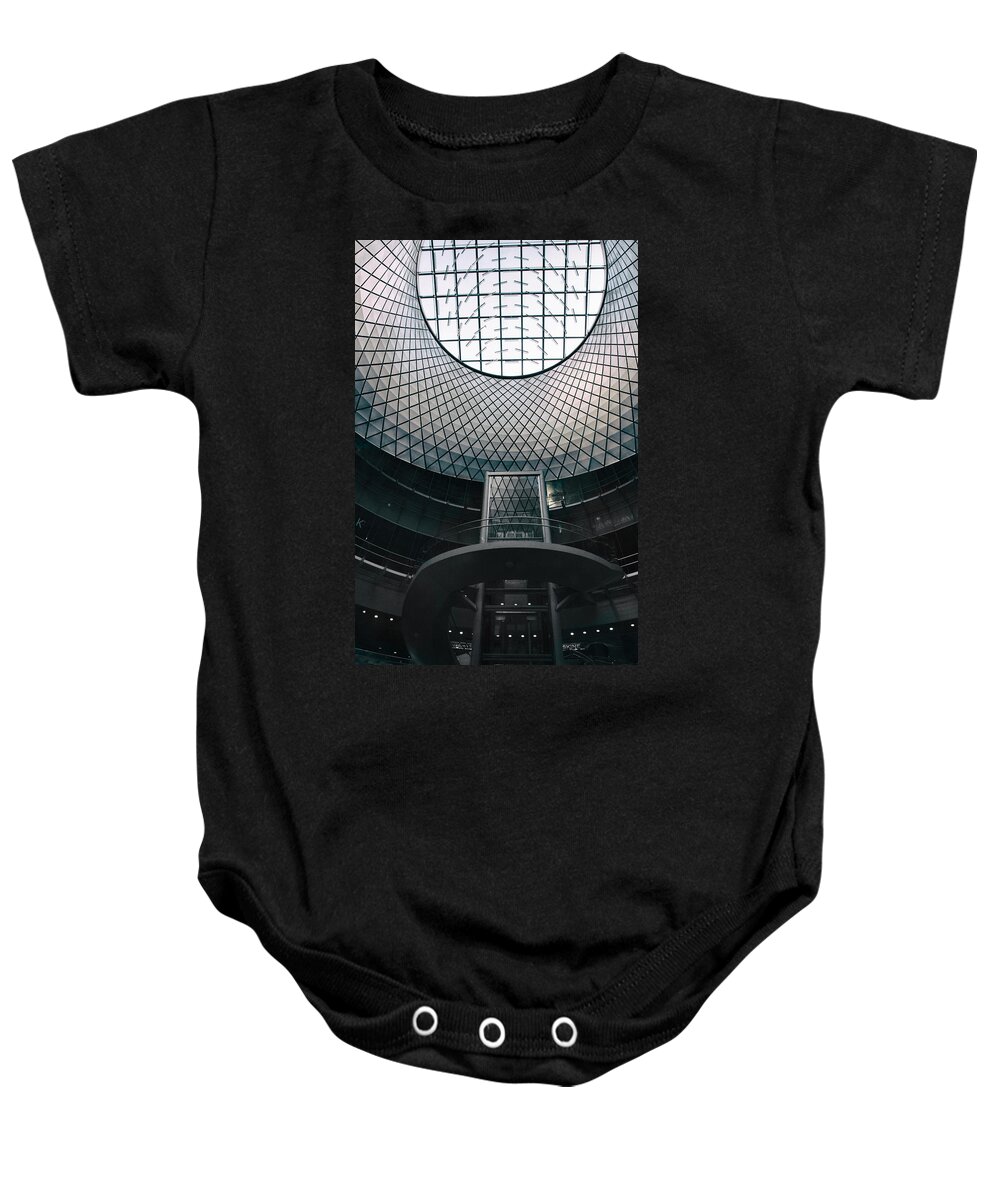Abstract Baby Onesie featuring the photograph Fulton Center by Jessica Jenney