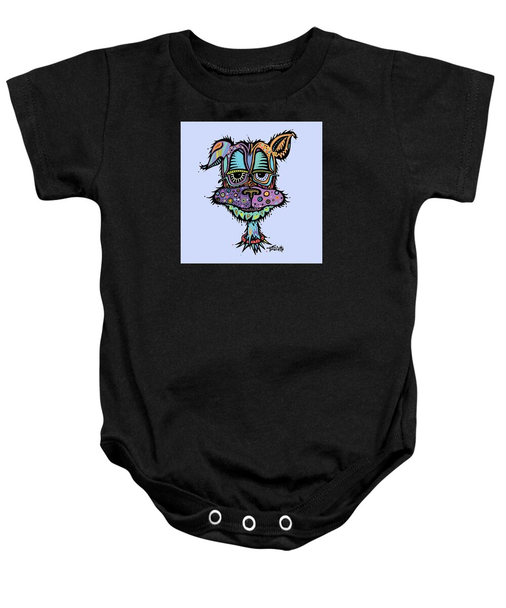 Dog Baby Onesie featuring the digital art Furr-gus by Tanielle Childers
