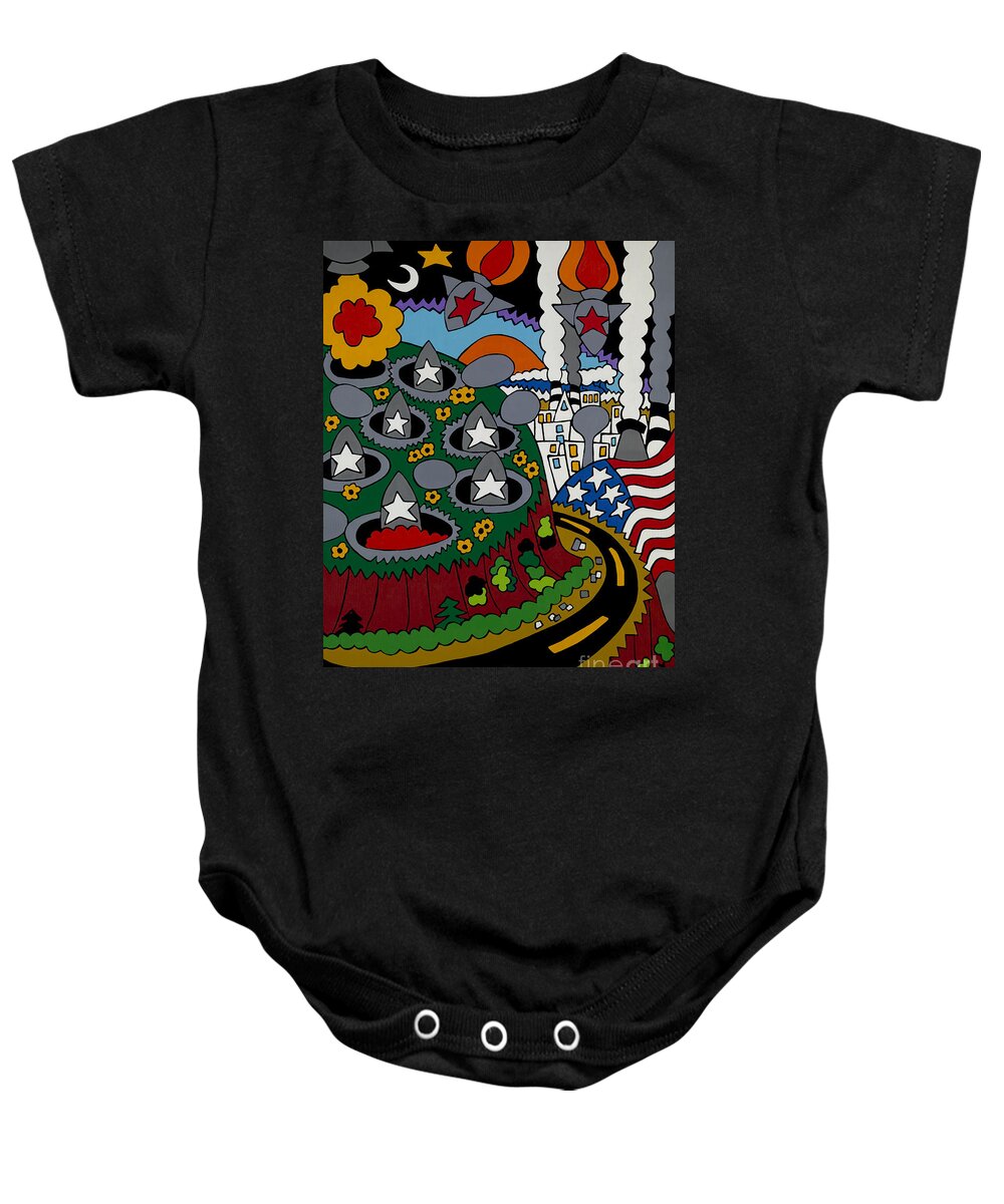 Rockets Baby Onesie featuring the painting Future Development B by Rojax Art