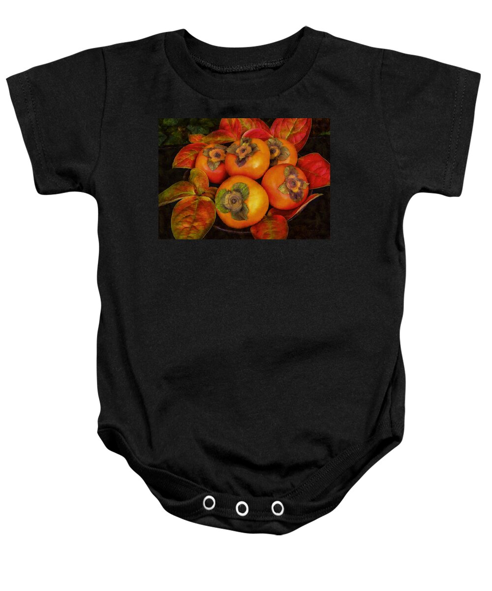 Photopainting Baby Onesie featuring the photograph Fuyu Persimmons by Brian Tada