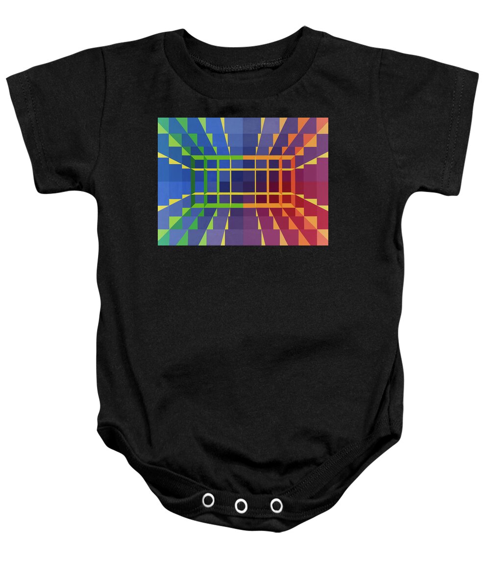 Abstract Baby Onesie featuring the painting Gateway by Janet Hansen