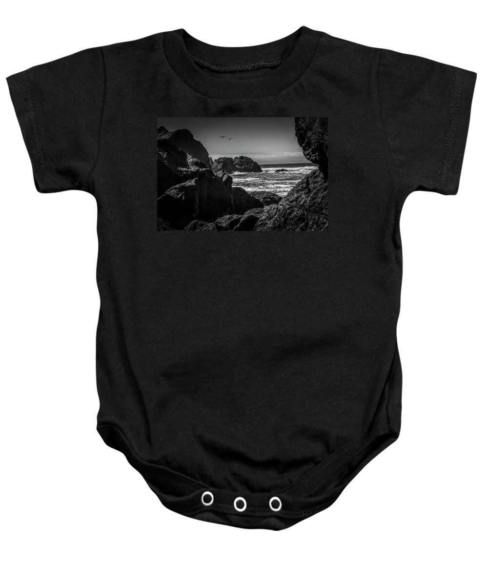 Formation Baby Onesie featuring the photograph Geese Attack by Bruce Bottomley