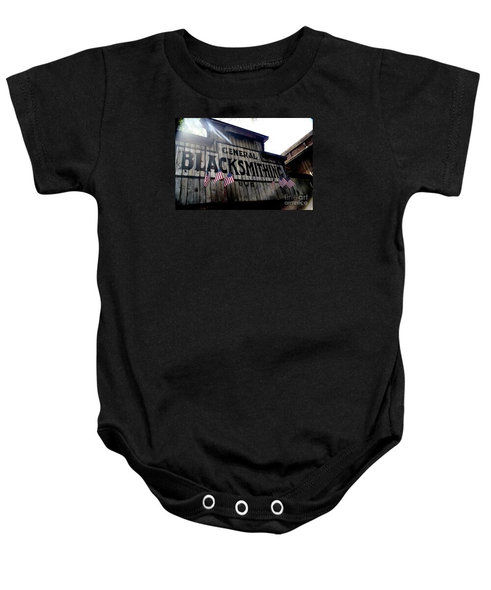 Building Baby Onesie featuring the photograph General Blacksmithing by Linda Shafer