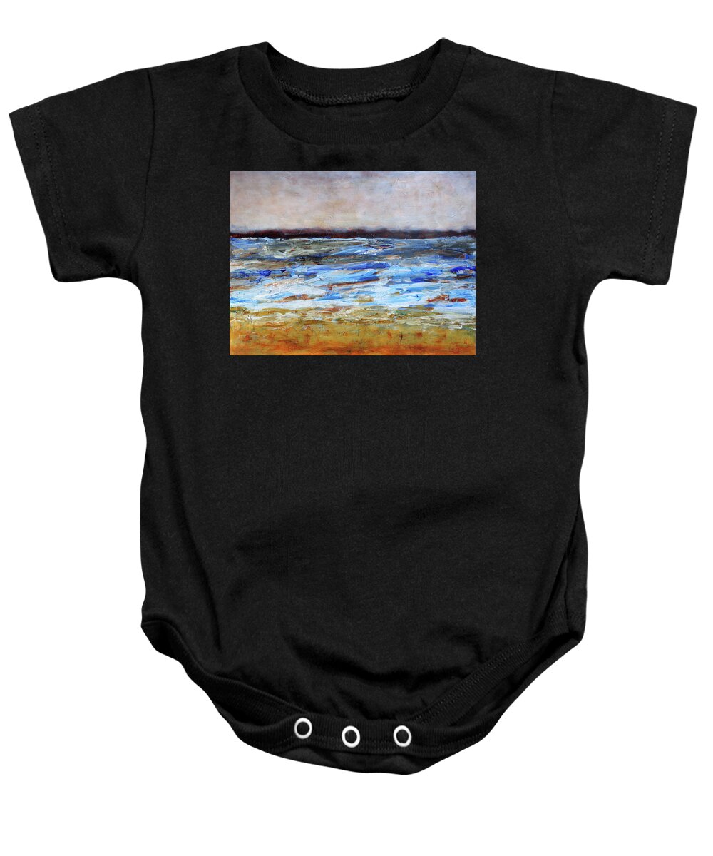 Abstract Baby Onesie featuring the painting Generations Abstract Landscape by Karla Beatty