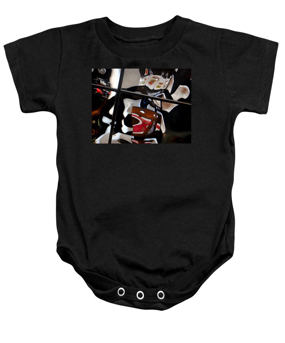 Abstract Art Baby Onesie featuring the photograph Glass Ceiling by Donna Blackhall