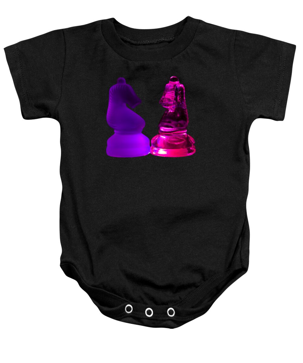 Glass Baby Onesie featuring the photograph Glowing Glass Knights by Shane Bechler