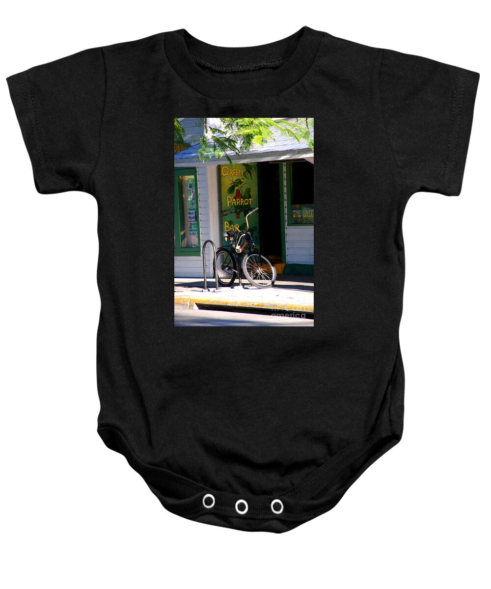 Key West Baby Onesie featuring the photograph Green Parrot Bar Key West by Susanne Van Hulst
