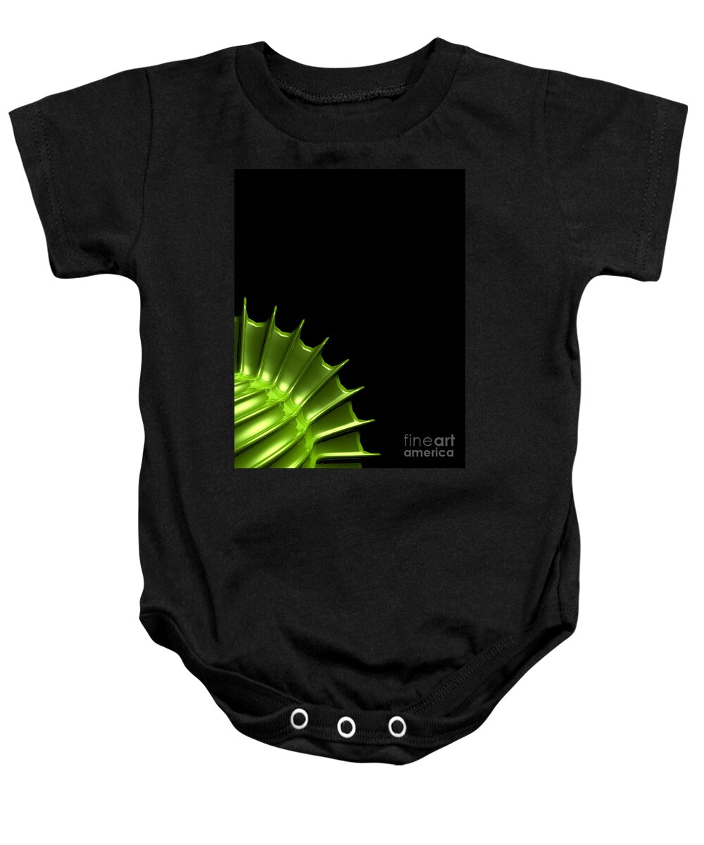 Pod Baby Onesie featuring the digital art Green Pod by Phil Perkins