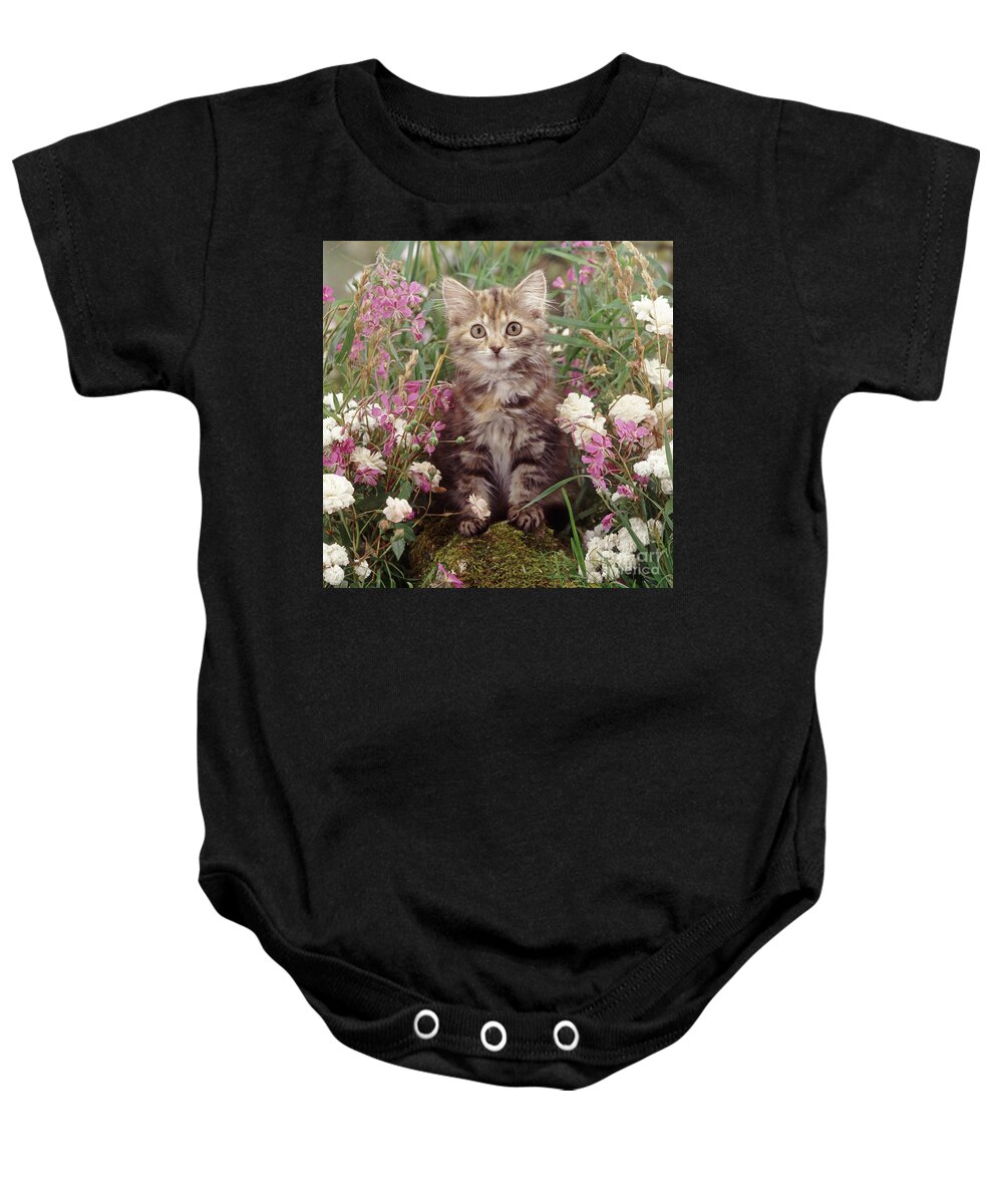 Fluffy Baby Onesie featuring the photograph Guarding the Garden by Warren Photographic