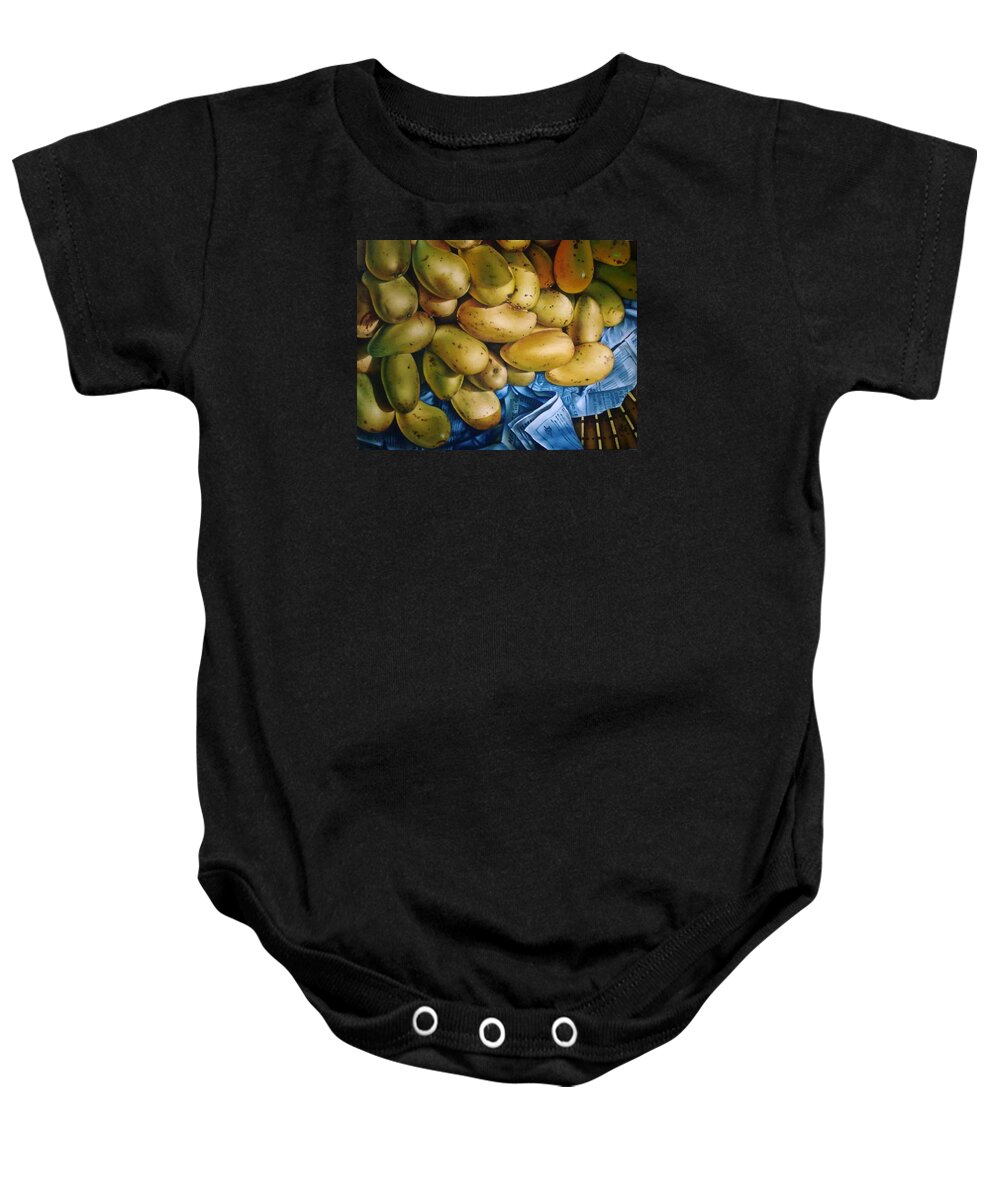 Mango Baby Onesie featuring the painting Guimaras by Nante Carandang