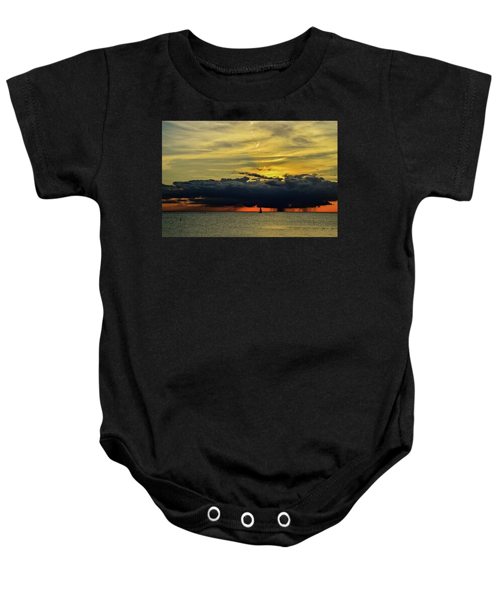 Sunset Baby Onesie featuring the photograph Gulf Storms by Bradley Dever