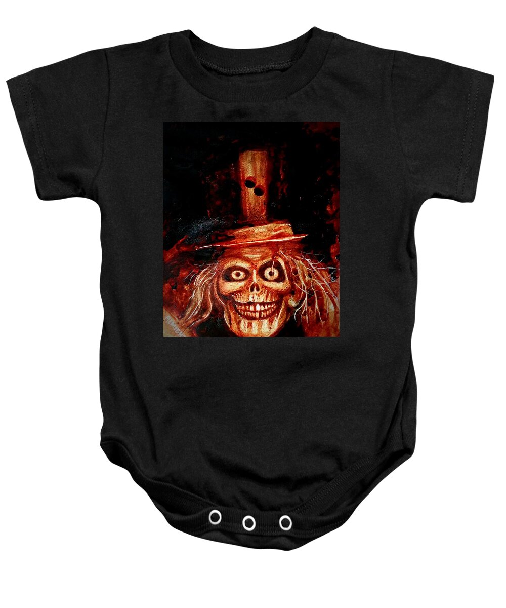 Disney Baby Onesie featuring the painting Hatbox Ghost by Ryan Almighty