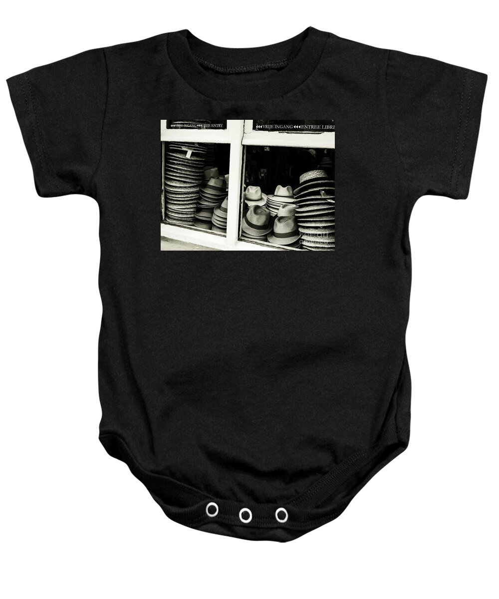 Beautiful Bruges Baby Onesie featuring the photograph Hats Of Bruges by Lexa Harpell