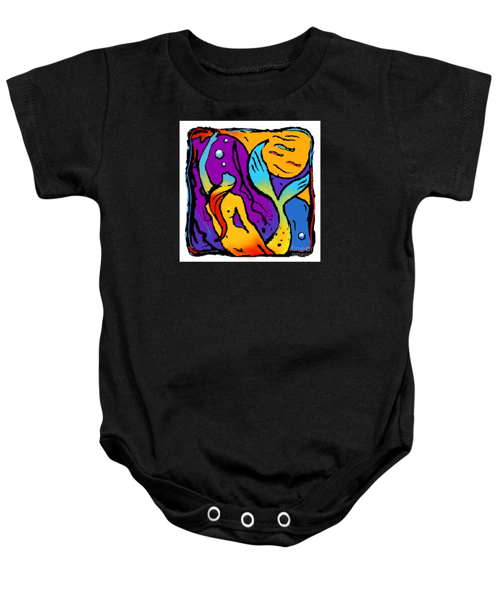 Mermaid Baby Onesie featuring the digital art Hearing The Siren Call by James Temple