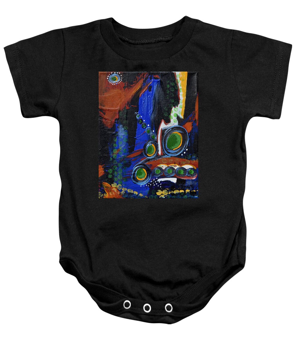 Artillery Baby Onesie featuring the painting Heavy Artillery by Donna Blackhall