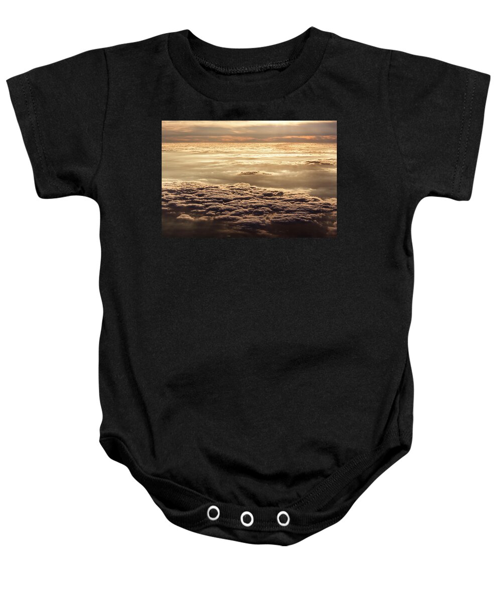 Aerial Baby Onesie featuring the photograph High End Sunset by Ramunas Bruzas