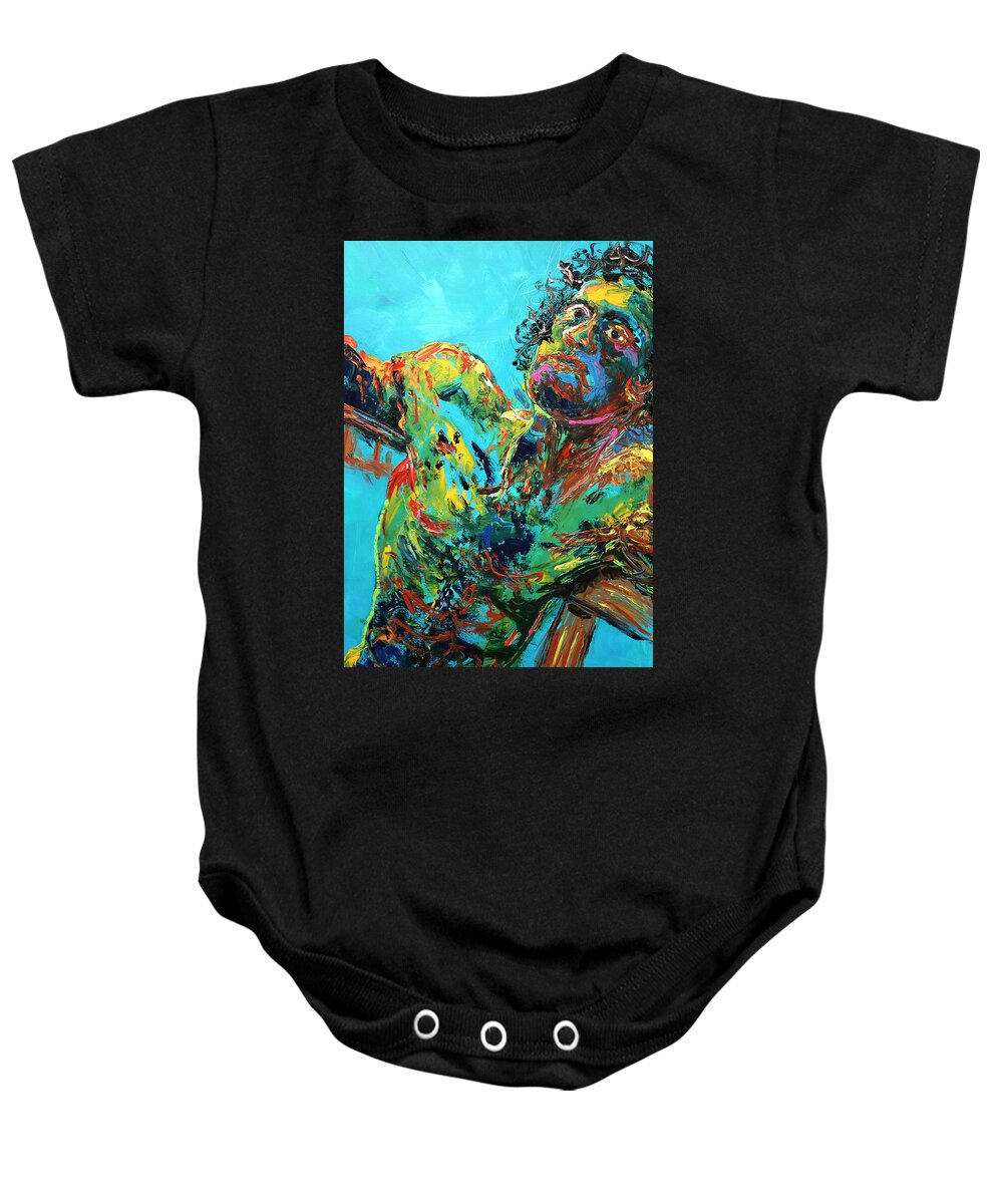 Portraits Baby Onesie featuring the painting Holding On by Madeleine Shulman