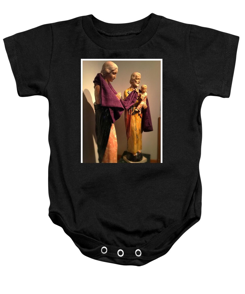 Frankjcasella Baby Onesie featuring the photograph Holy Family - Lent by Frank J Casella