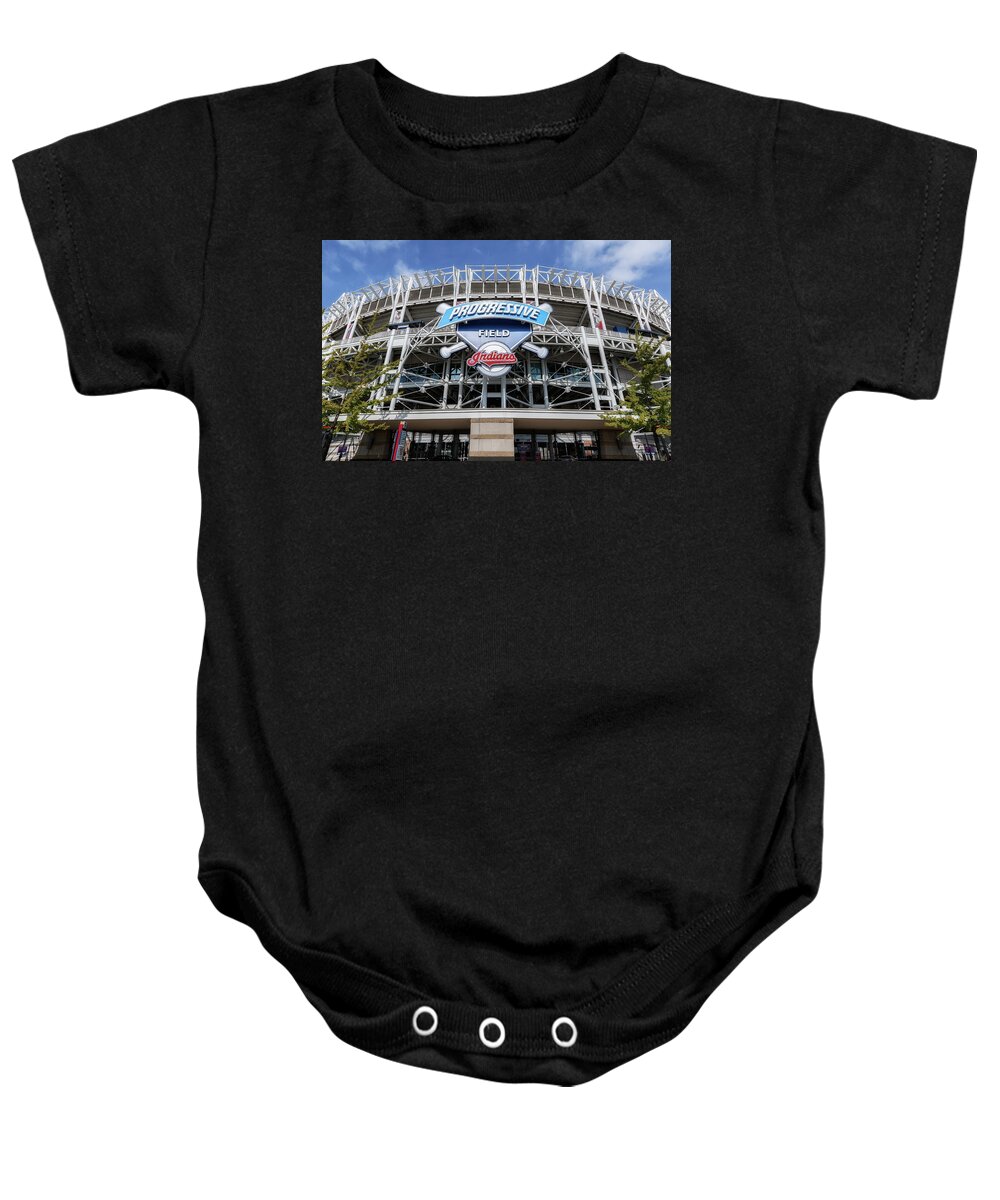 Home Of The Cleveland Indians Baby Onesie featuring the photograph Home of the Clevaland Indians by Dale Kincaid