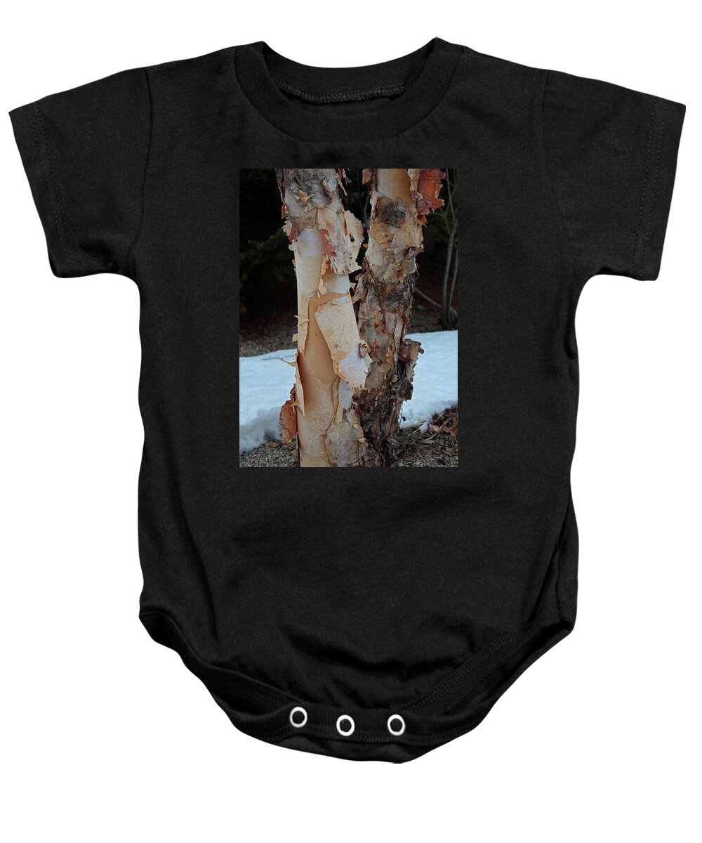 White Baby Onesie featuring the photograph Humble Tatters by Michiale Schneider