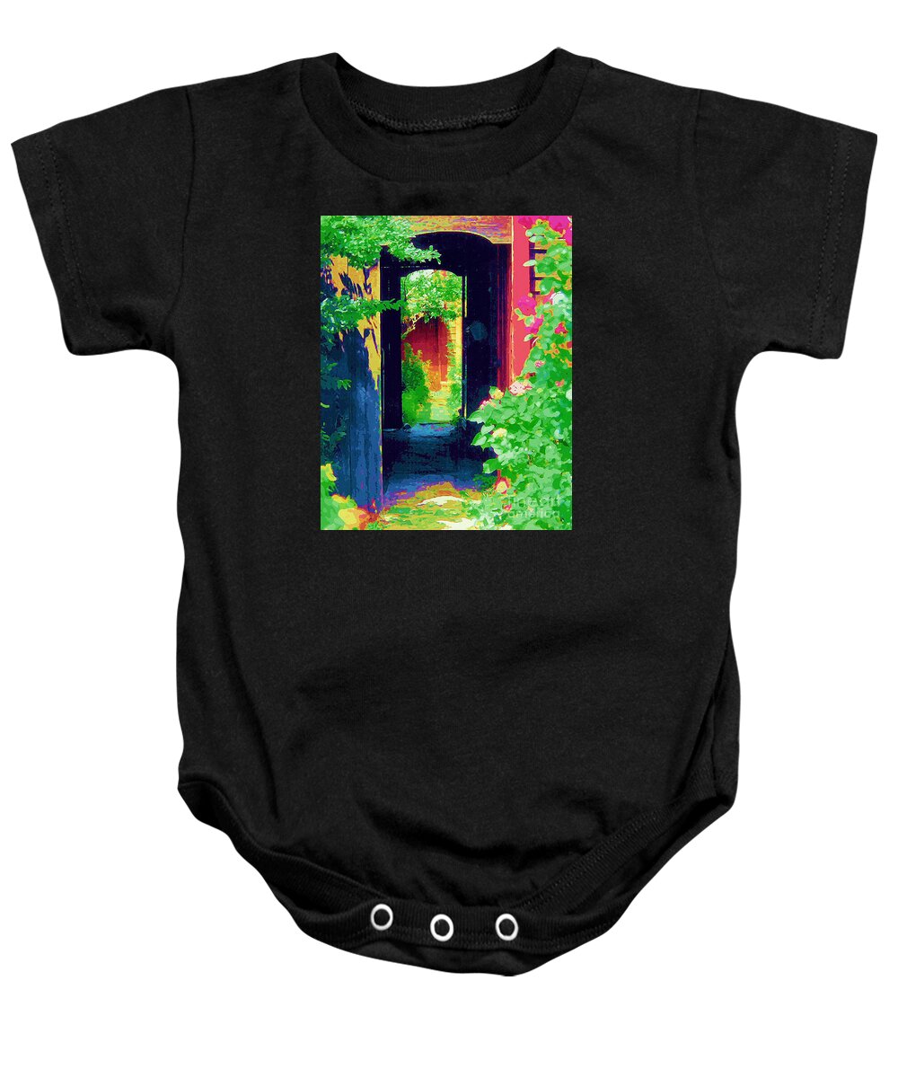Diane Berry Baby Onesie featuring the painting I stand at the door and knock by Diane E Berry