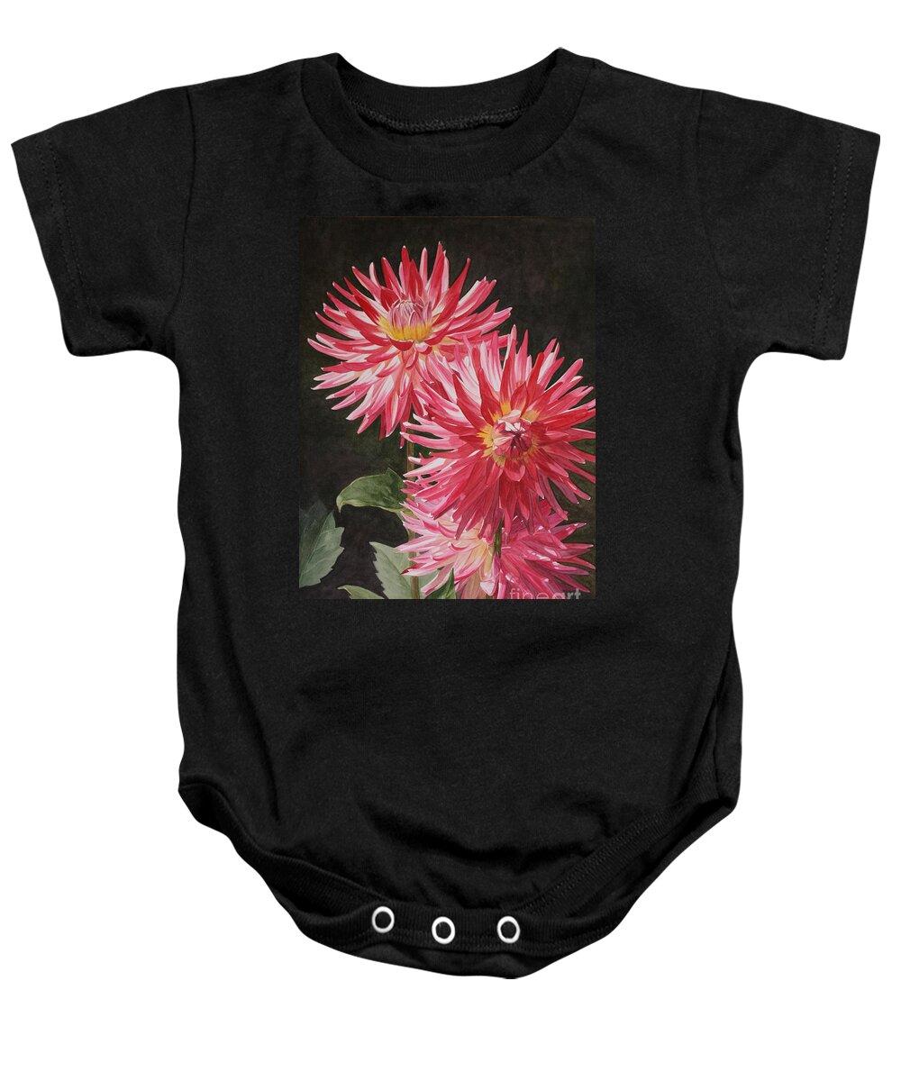 Jan Lawnikanis Baby Onesie featuring the painting In Founder's Park by Jan Lawnikanis