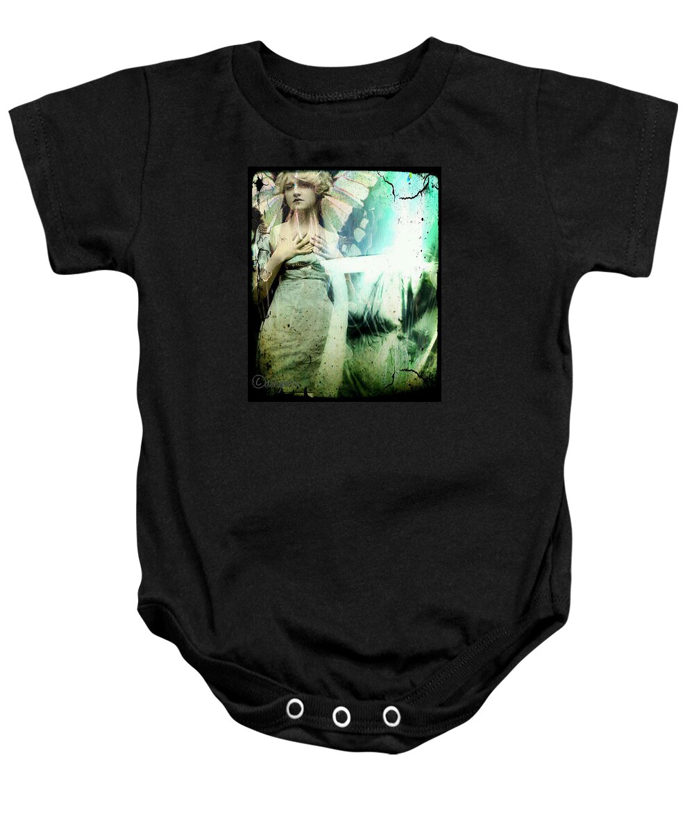 Woman Baby Onesie featuring the digital art In Her Dreams She Could Fly Unfettered by Delight Worthyn