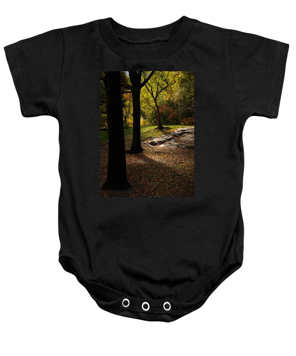 Central Park Baby Onesie featuring the photograph In The Magical Light by Dorothy Lee