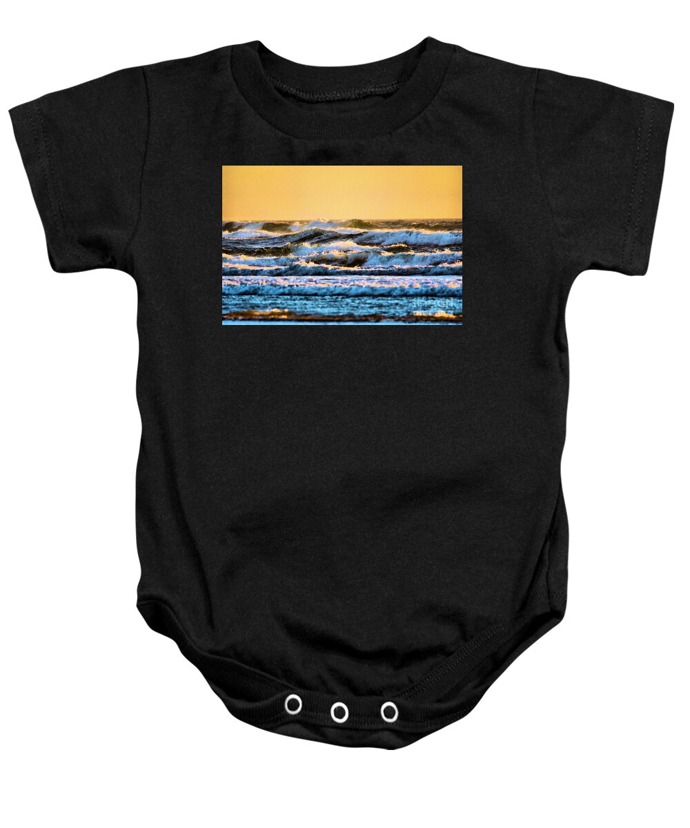 Ocean Baby Onesie featuring the photograph Incoming waves by Jeff Swan