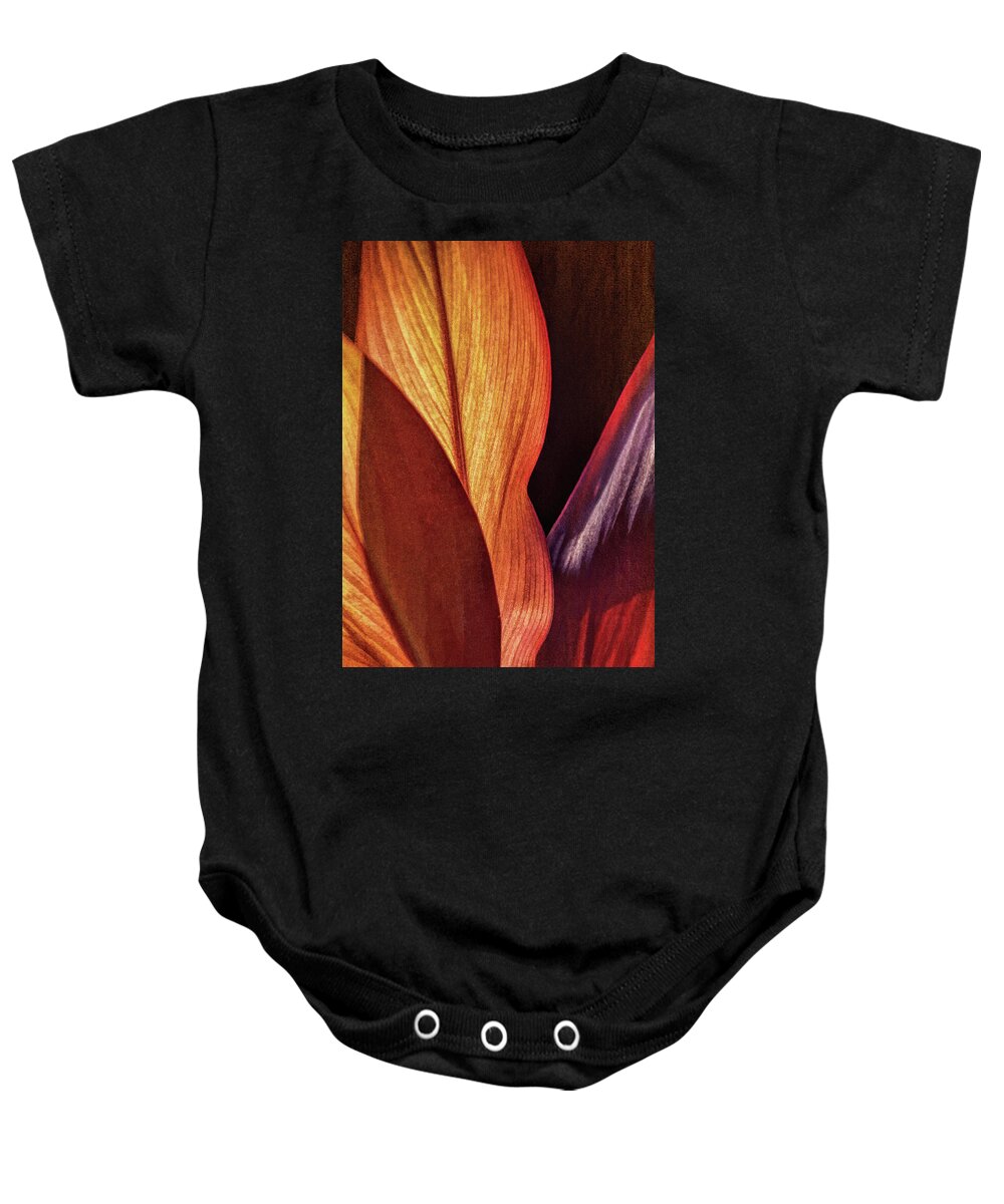 Tropical Leaves Baby Onesie featuring the photograph Interweaving Leaves I by Leda Robertson