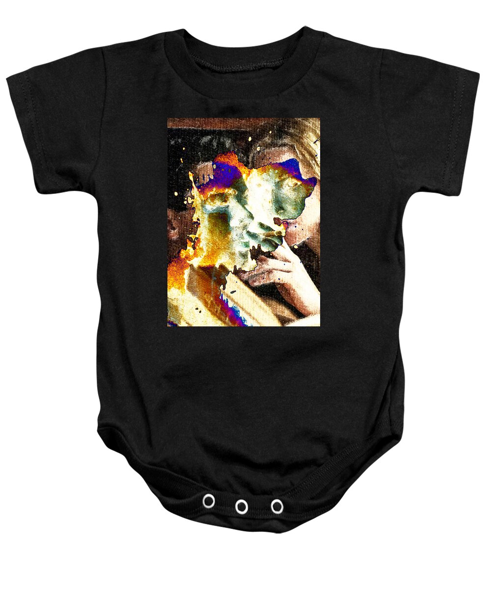 Intimate Baby Onesie featuring the digital art Intimate Conversation by Andrea Barbieri