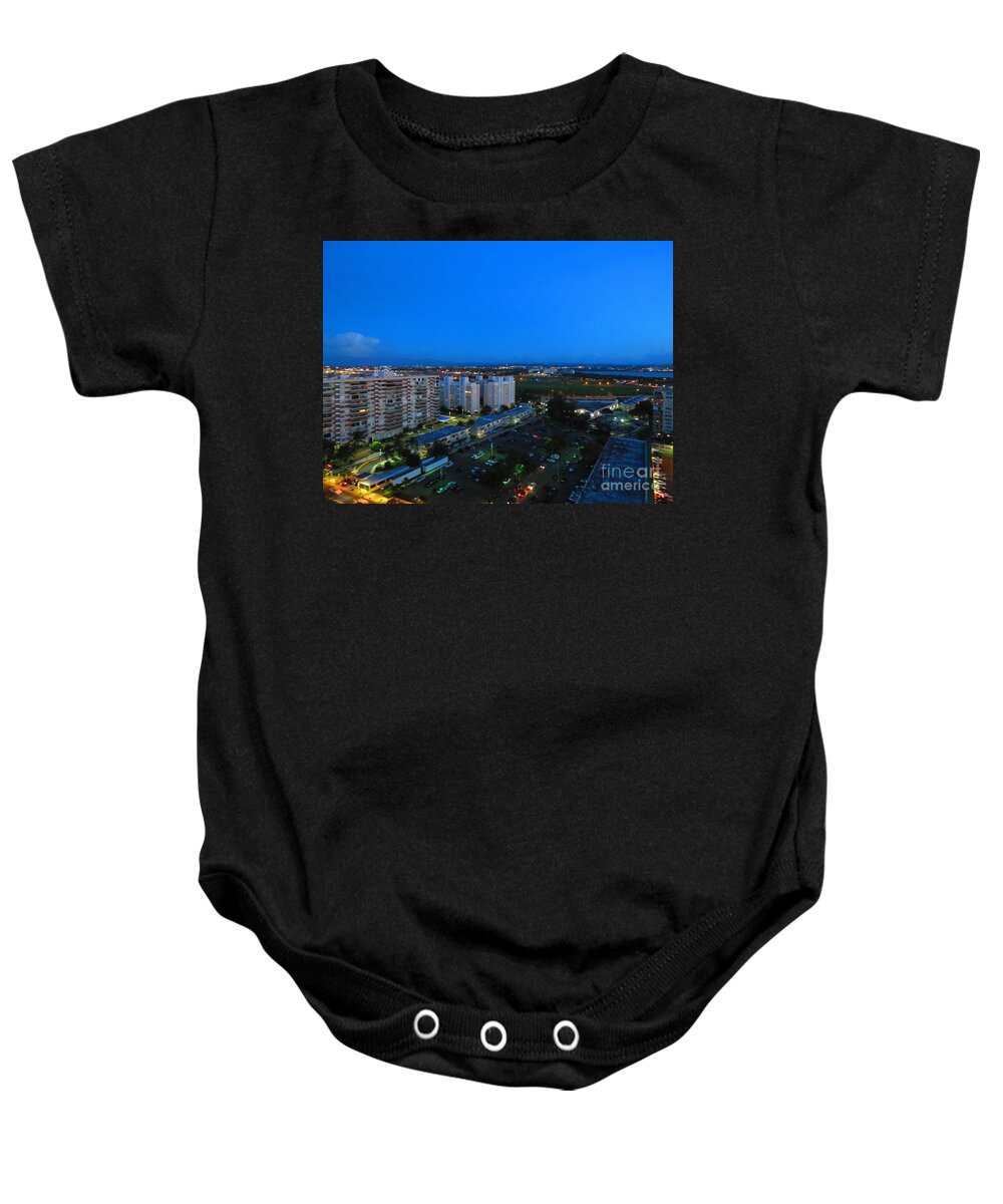 Puerto Rico Baby Onesie featuring the photograph Isla Verde at Dusk by Rrrose Pix