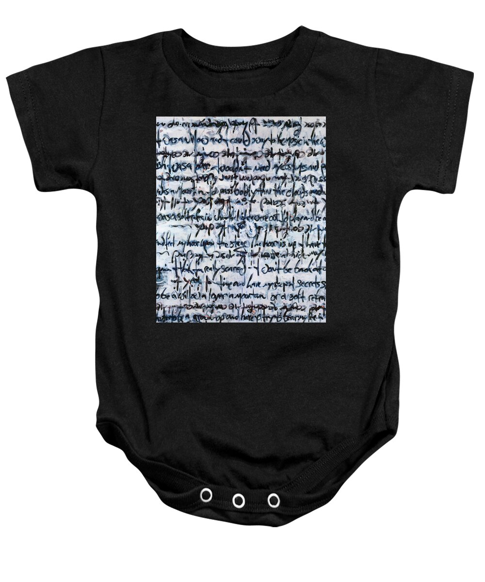 Words Baby Onesie featuring the painting Ivory Tower Blues by Ritchard Rodriguez
