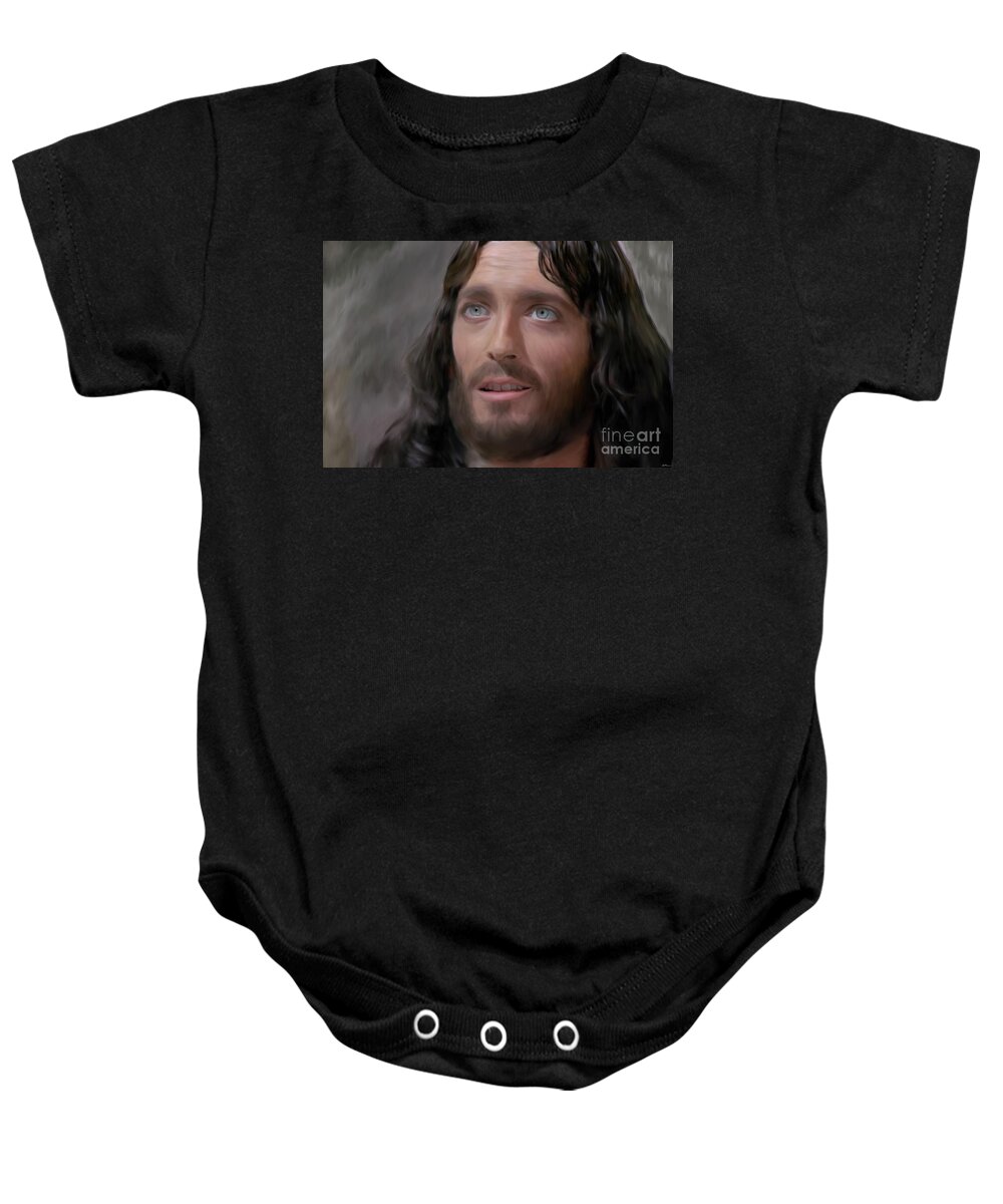  Baby Onesie featuring the painting Jesus of Nazareth by Jack Bunds