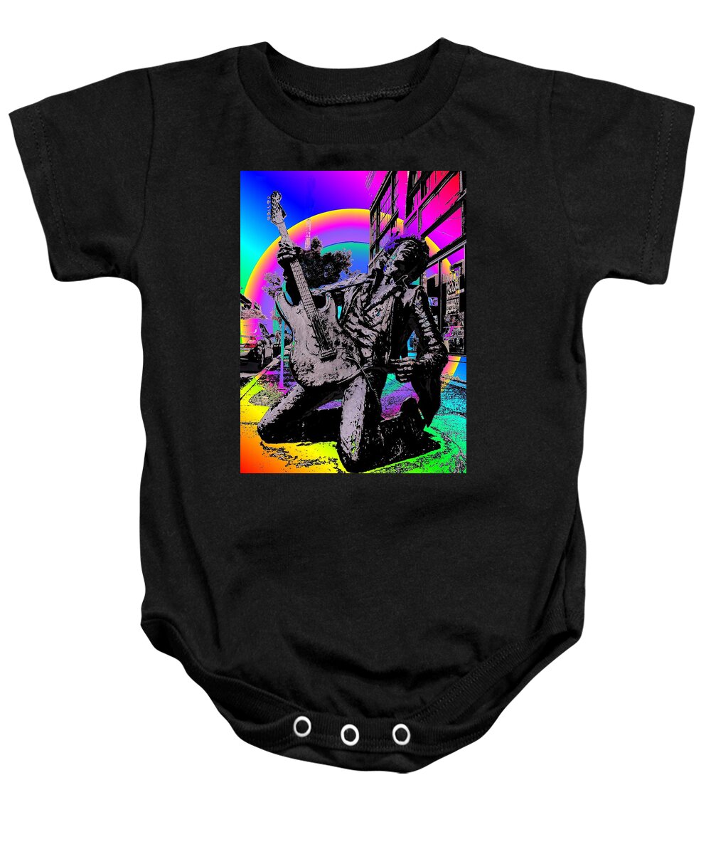 Seattle Baby Onesie featuring the photograph Jimi Hendrix by Tim Allen