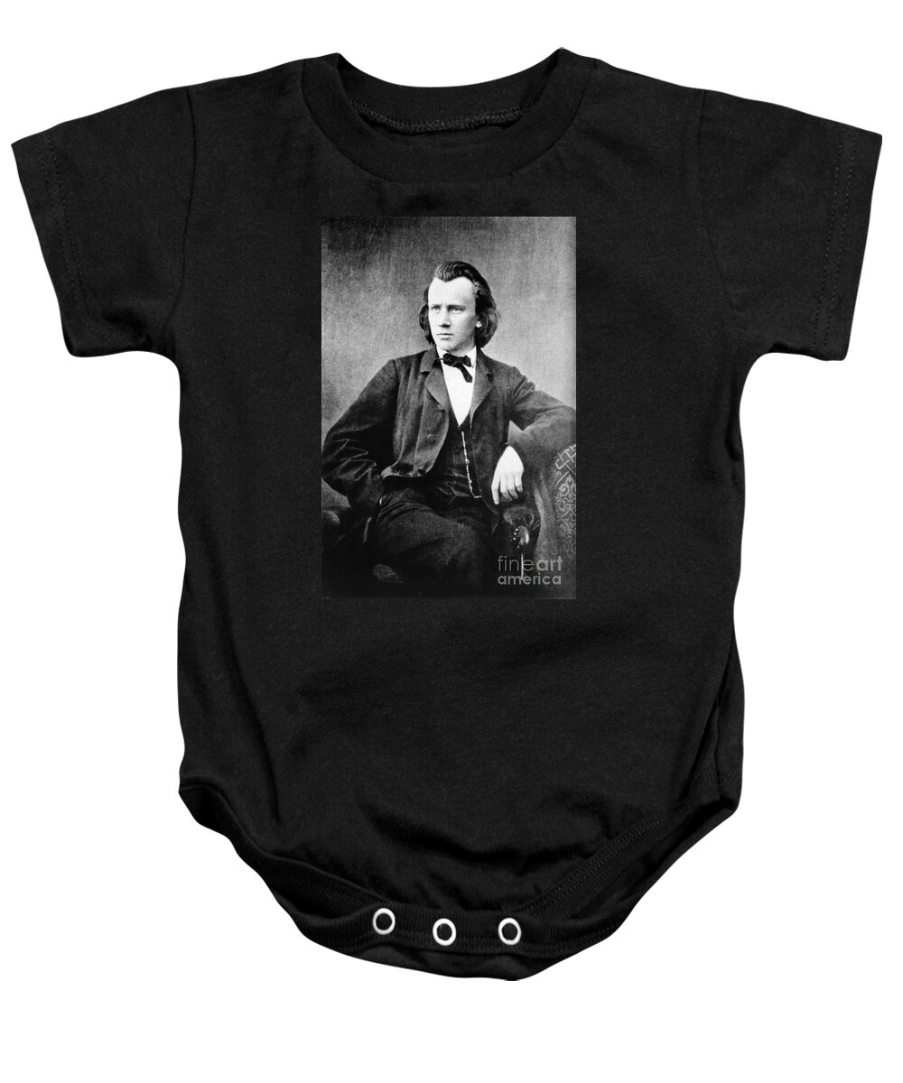 History Baby Onesie featuring the photograph Johannes Brahms, German Composer by Omikron