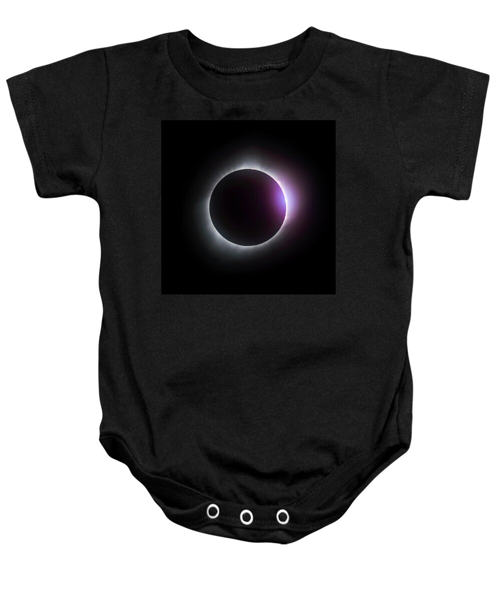 Solar Eclipse Baby Onesie featuring the photograph Just after totality - Solar Eclipse August 21, 2017 by Art Whitton