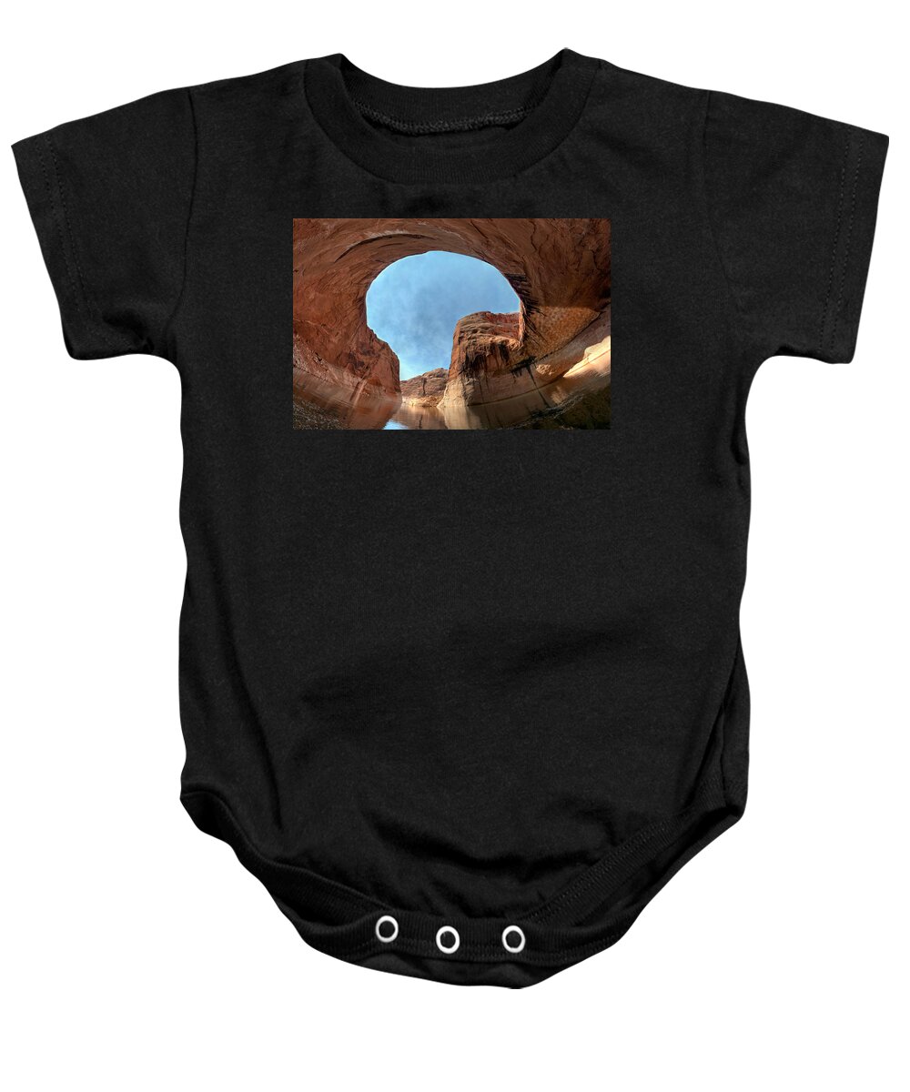 Alcove Baby Onesie featuring the photograph Keyhole Cove by David Andersen