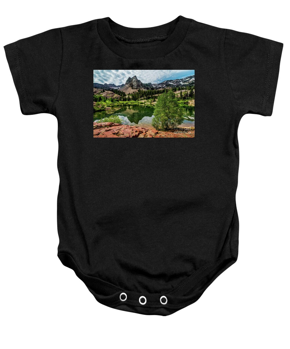 Lake Blanche Baby Onesie featuring the photograph Lake Blanche - Wasatch - Big Cottonwood Canyon - Utah by Gary Whitton