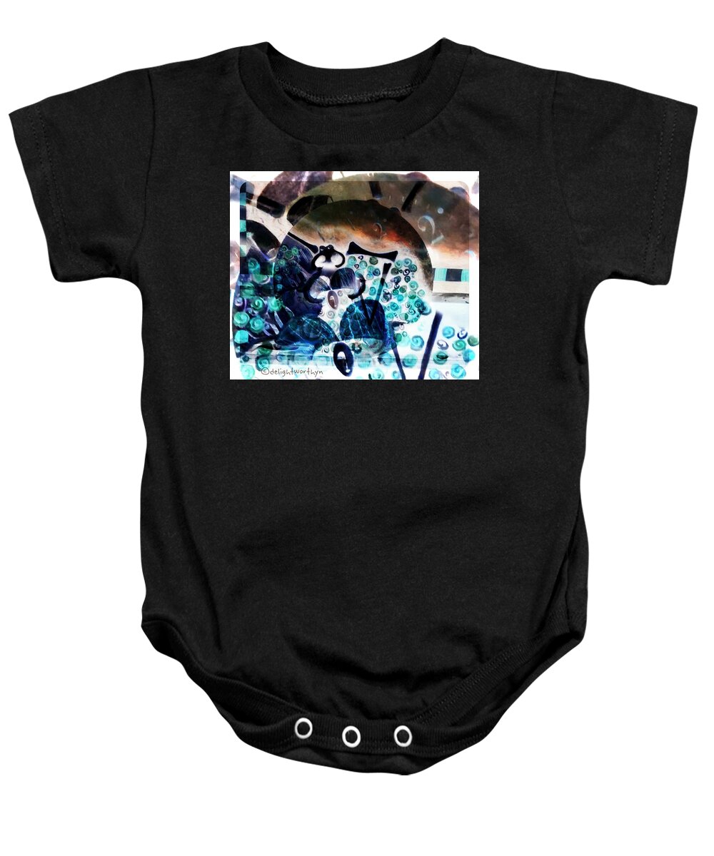 Skeleton Baby Onesie featuring the digital art Less Time by Delight Worthyn