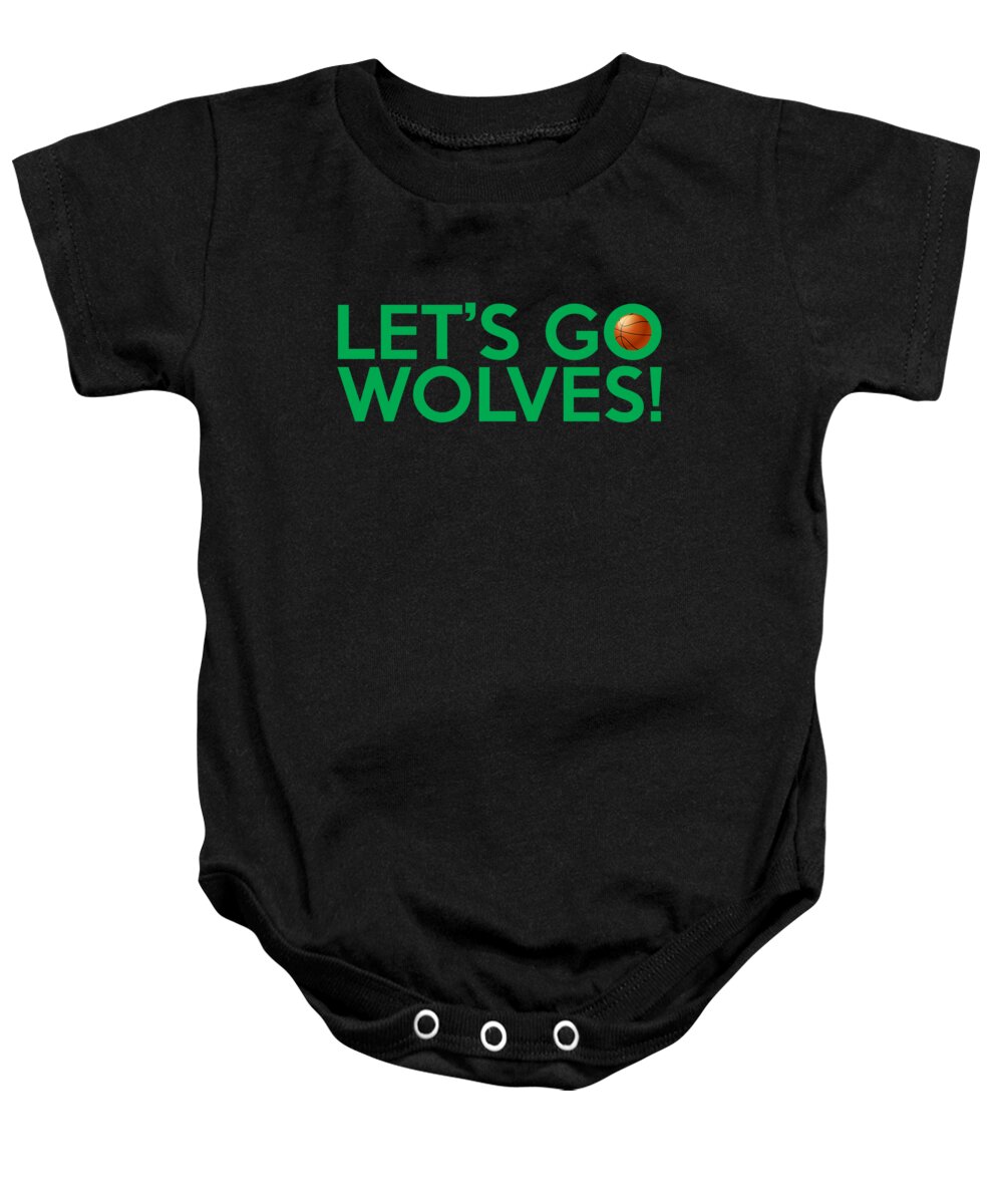 Minnesota Timberwolves Baby Onesie featuring the painting Let's Go Wolves by Florian Rodarte