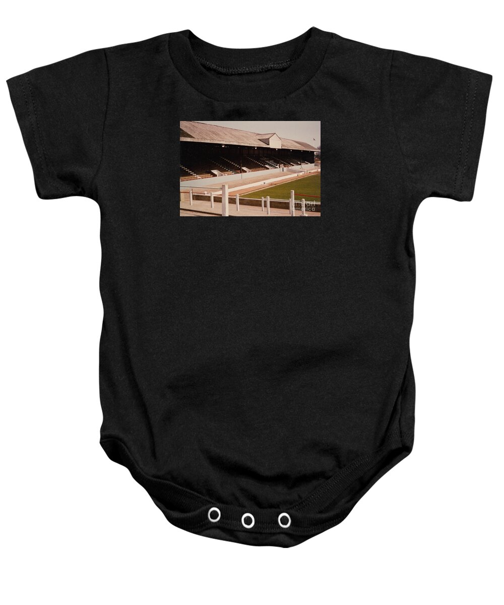  Baby Onesie featuring the photograph Leyton Orient - Brisbane Road - East Stand 1 - 1970s by Legendary Football Grounds