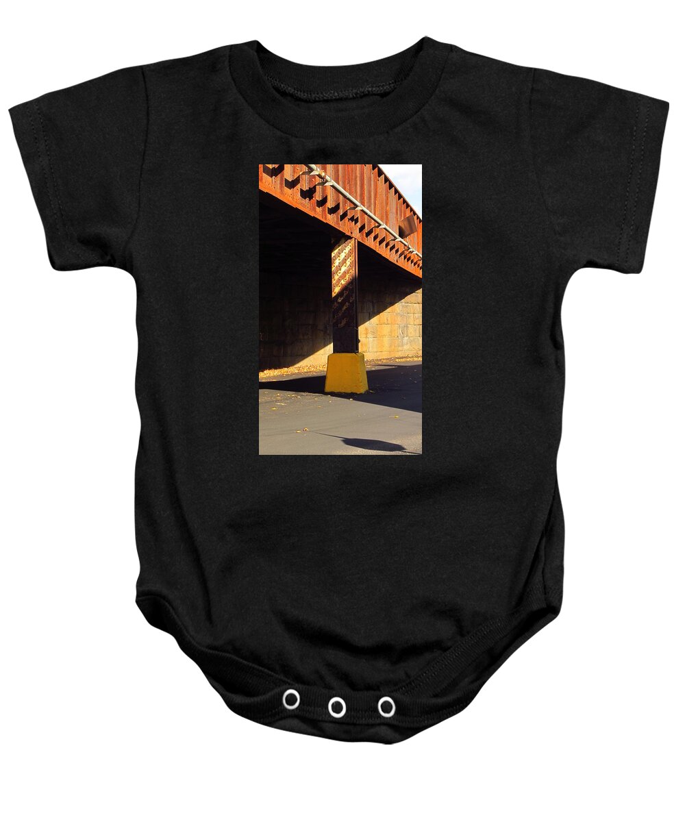 Rust Art Baby Onesie featuring the photograph Light and Shadows by Bill Tomsa