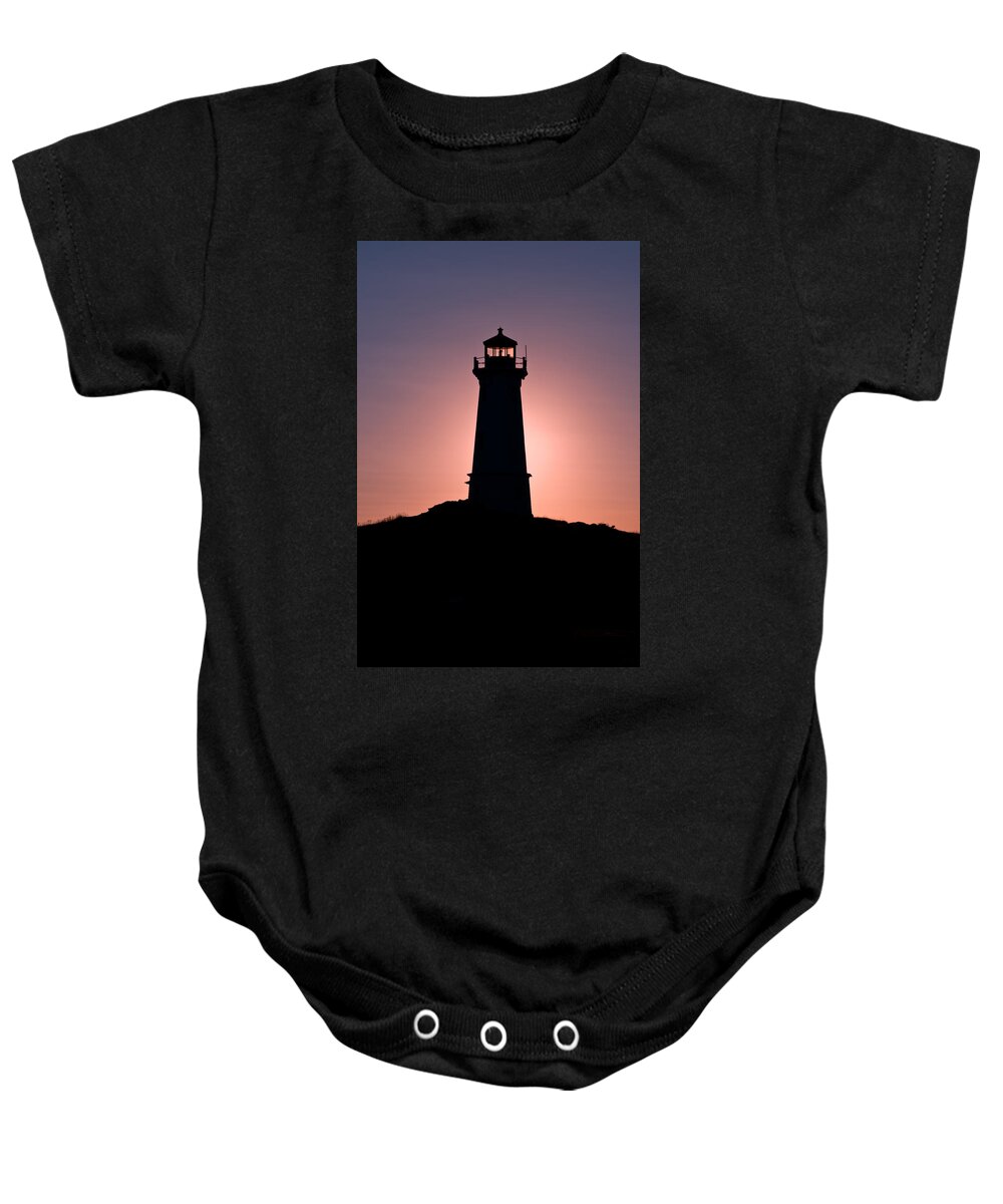 Background Baby Onesie featuring the photograph Lighthouse Eclipse by U Schade